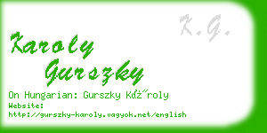 karoly gurszky business card